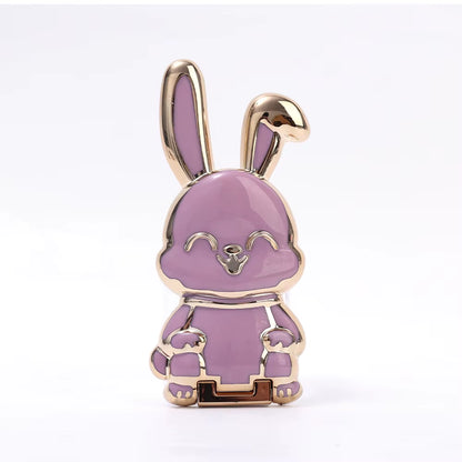 Finger Ring Phone Holder Desktop Convenient Cartoon Rabbit Phone Stand Foldable Buckle Adhesive Pull Rod Support Frame