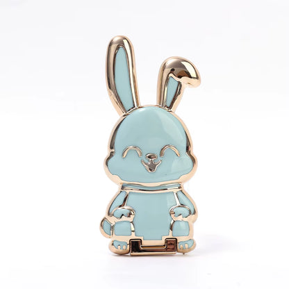 Finger Ring Phone Holder Desktop Convenient Cartoon Rabbit Phone Stand Foldable Buckle Adhesive Pull Rod Support Frame