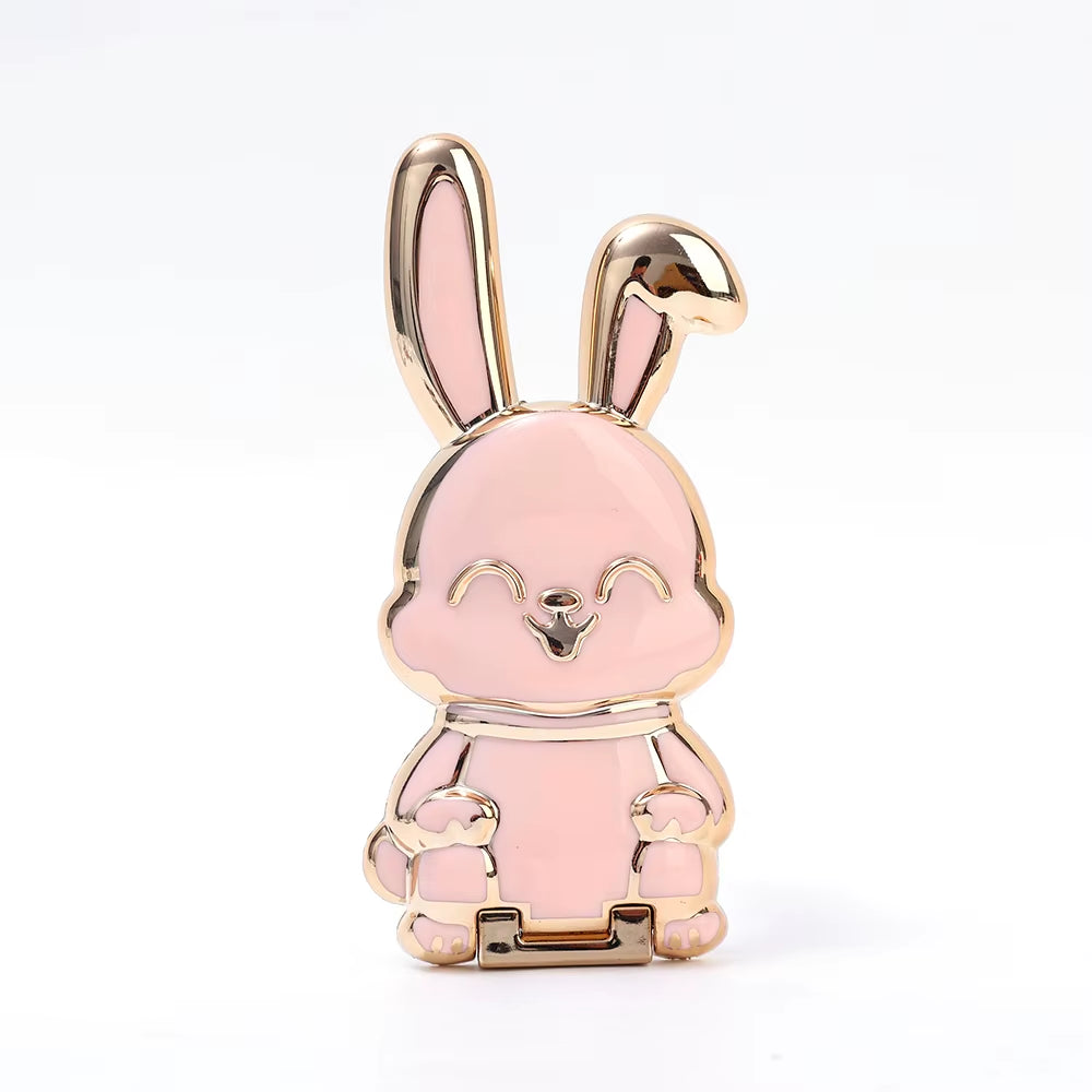 Finger Ring Phone Holder Desktop Convenient Cartoon Rabbit Phone Stand Foldable Buckle Adhesive Pull Rod Support Frame